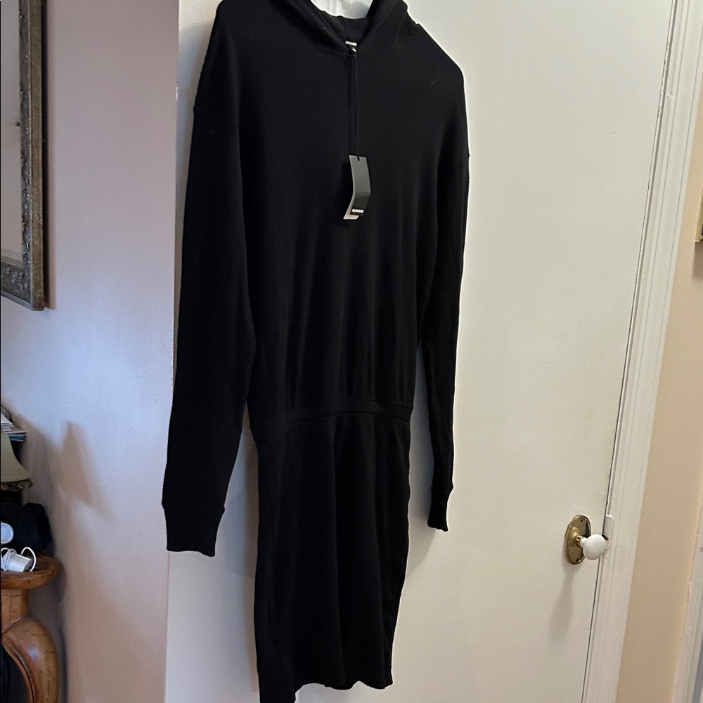 Monrow Charcoal Hooded thermal Dress Brand New